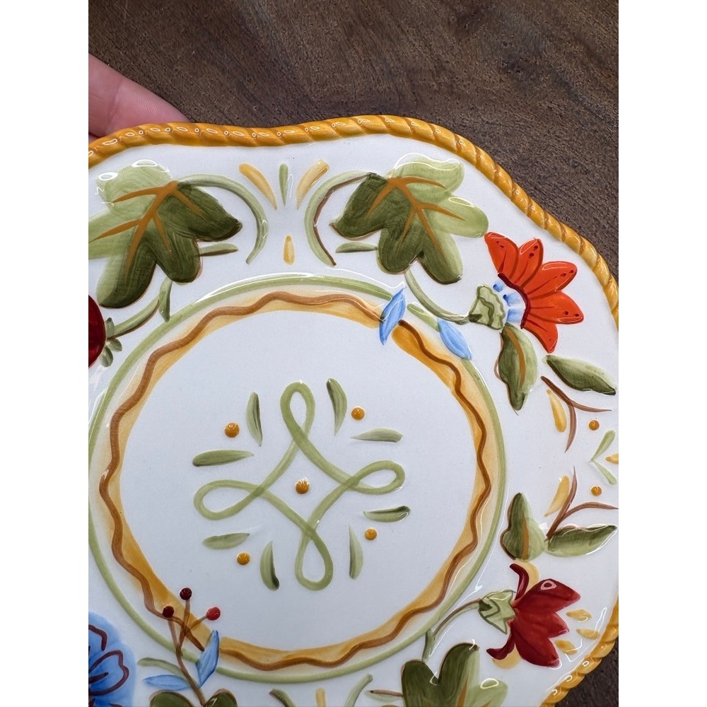 Fitz and Floyd Garden Medley Plate Floral Hand Crafted Dishwasher Safe - Picture 4 of 8